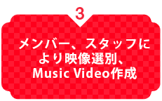 メンバー、スタッフにより映像選別、MusicVideo作成